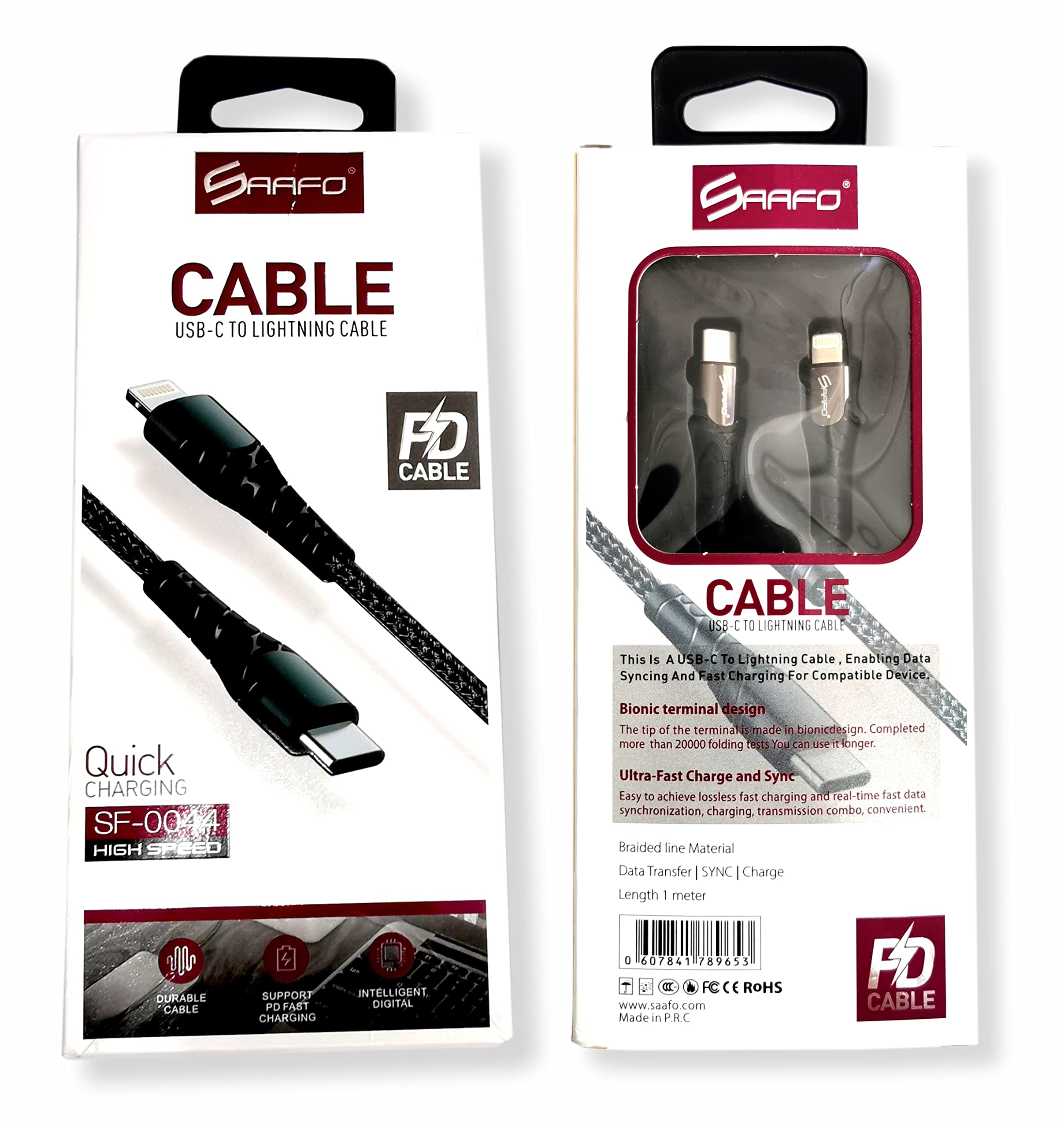 SAAFO 27W TYPE-C TO LIGHTNING 1000MM