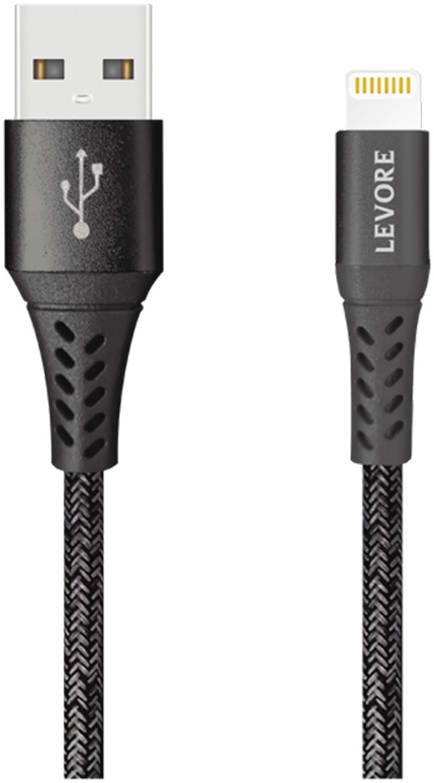 LEVORE BLACK 1000MM 12W LIGHTNING TO USB
